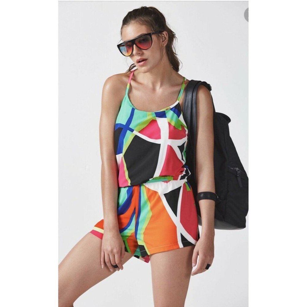 Fabletics Medium Multi-Color Neon Neema Romper